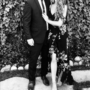 Floral Ruffle Cold Shoulder Maxi Dress by Express